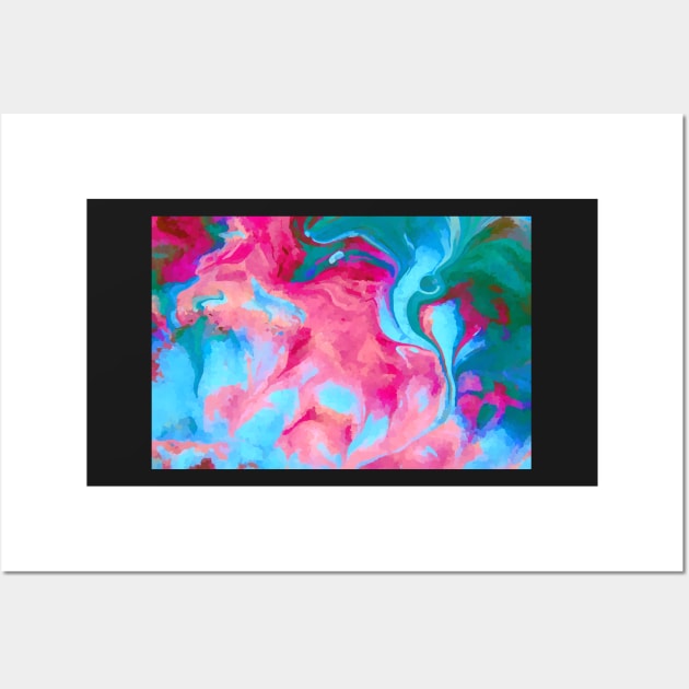 Abstract Pink & Blue Swirl Wall Art by softbluehum